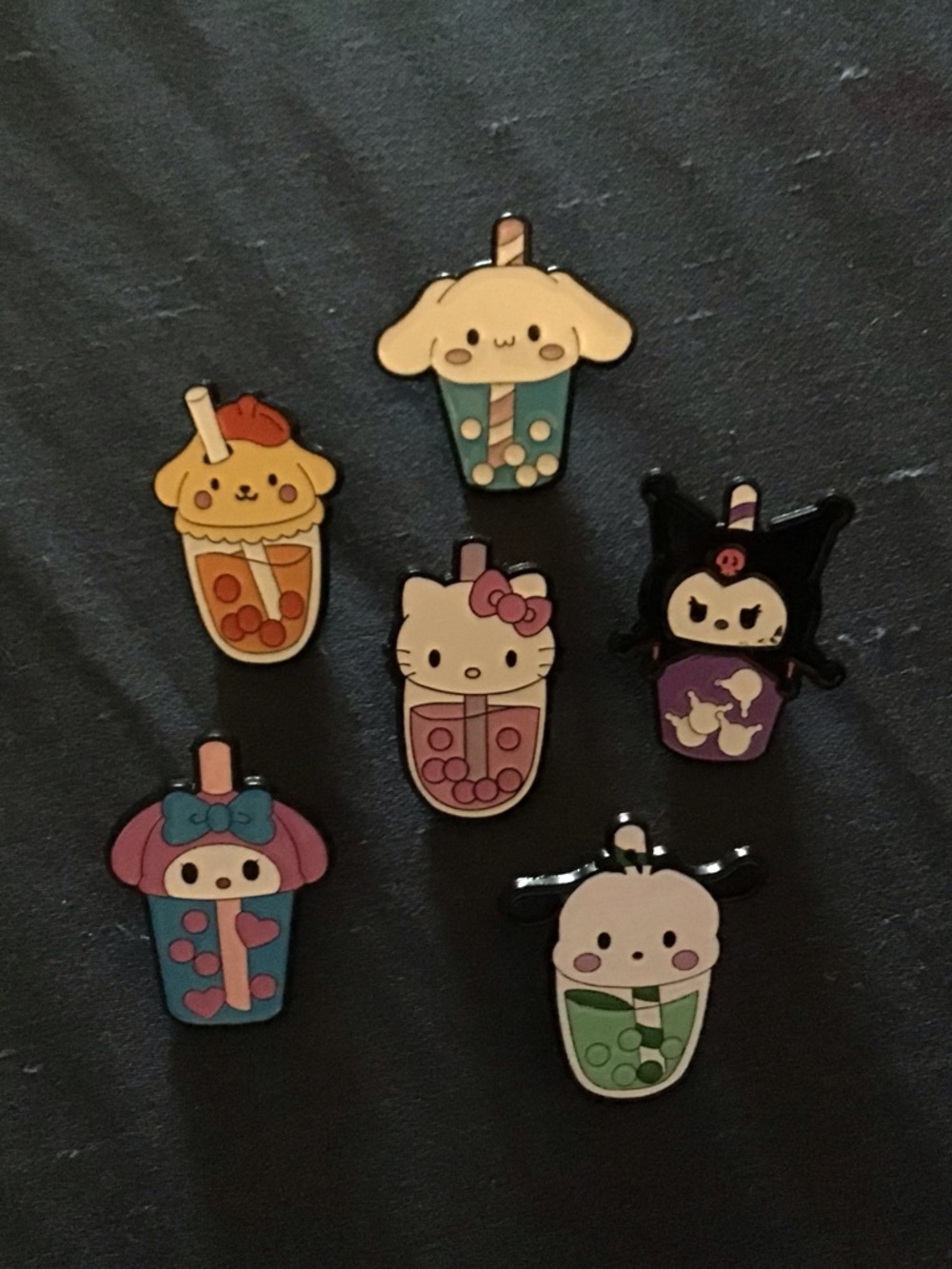 Sanrio Character Bubble Tea Enamel magnet Set - Pastel Multi